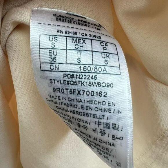 Guess Women's Small Beige Tunic Peasant Midi Dress Flutter Sleeves Cold Shoulder - Picture 8 of 12